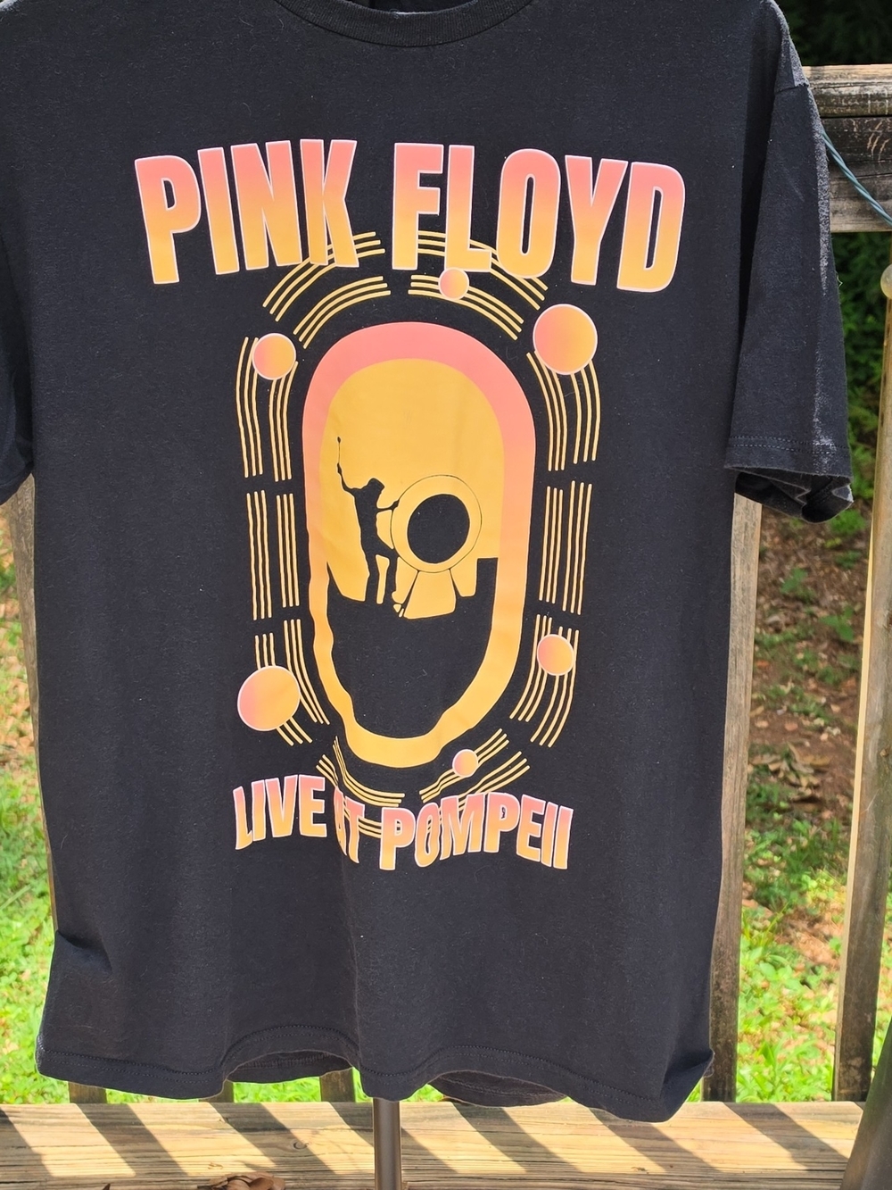 Pink Floyd Live at Pompeii Graphic Band T-Shirt Black Size Large 2022 Licensed
